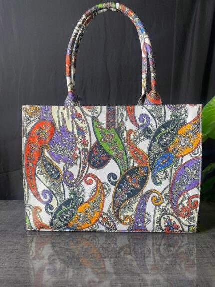 Multicolor Heritage Canvas Tote Bag for Women